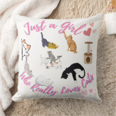 Coussin Juste une fille qui aime vraiment les chats (Couverture)