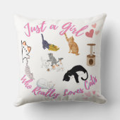 Coussin Juste une fille qui aime vraiment les chats (Verso)