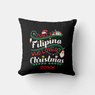 Coussin Juste une Philippine qui aime Noël