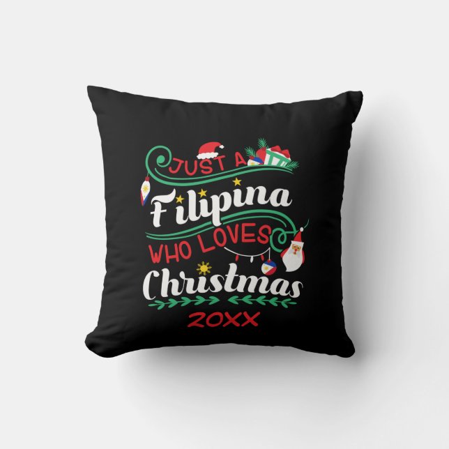 Coussin Juste une Philippine qui aime Noël (Recto)