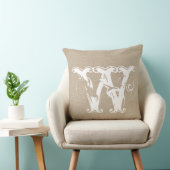 Coussin Jut initial chic rustique de toile de jute de (Chaise)