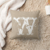 Coussin Jut initial chic rustique de toile de jute de (Couverture)