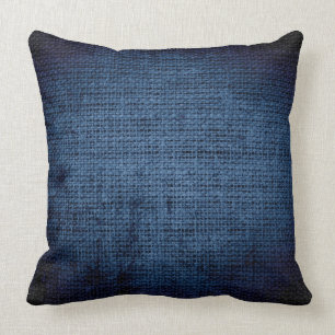 Coussin Jute rustique de toile de toile de jute bleue