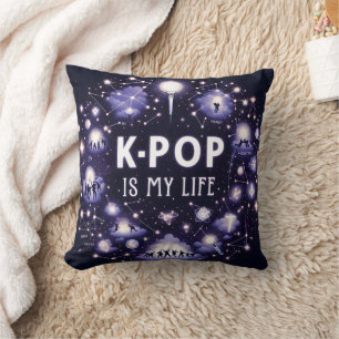 Coussin K-pop est ma vie flottant parmi les étoiles
