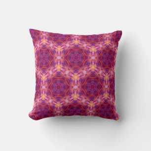 Coussin kaleido violet, violet, orange et bleu