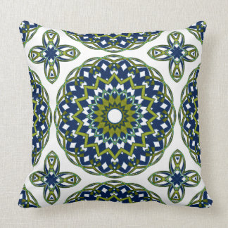Coussin Kaléidocoeur bleu olive