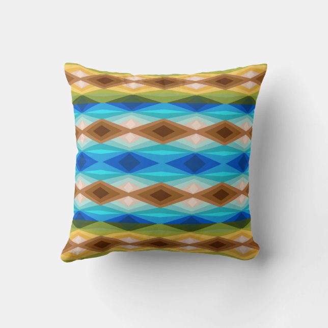 Coussin Kaléidoscope Abstrait Art de Plage Tropicale  (Verso)