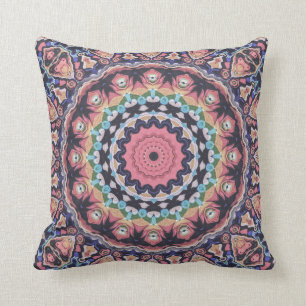 Coussin Kaleidoscope coloré Mandala