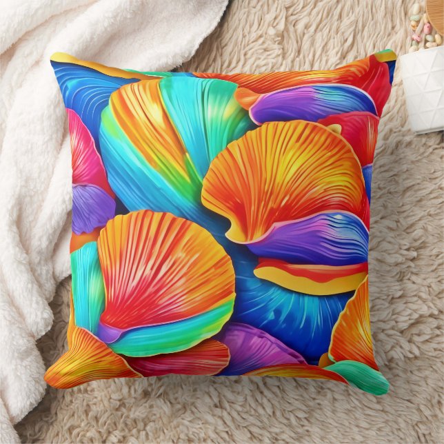 Coussin Kaléidoscope de coquillages océaniques (Couverture)