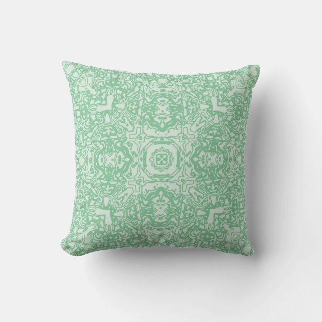 Coussin Kaleidoscope Maze vert de printemps (Recto)