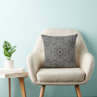 Coussin Kaléidoscope noir/gris - Art Abstrait