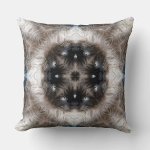 Coussin Kaleidoscope Siamese Motif de chat avec yeux bleus