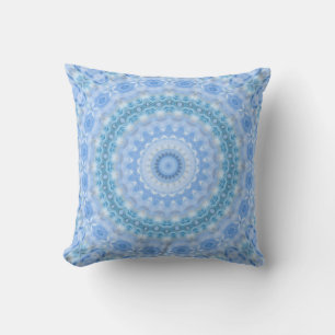 Coussin Kaleidoscopic summer circle mosaic print blue colo