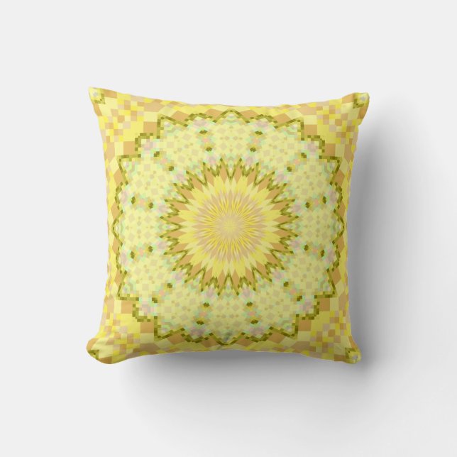 Coussin kaléidoscopique jaune pâle (Recto)