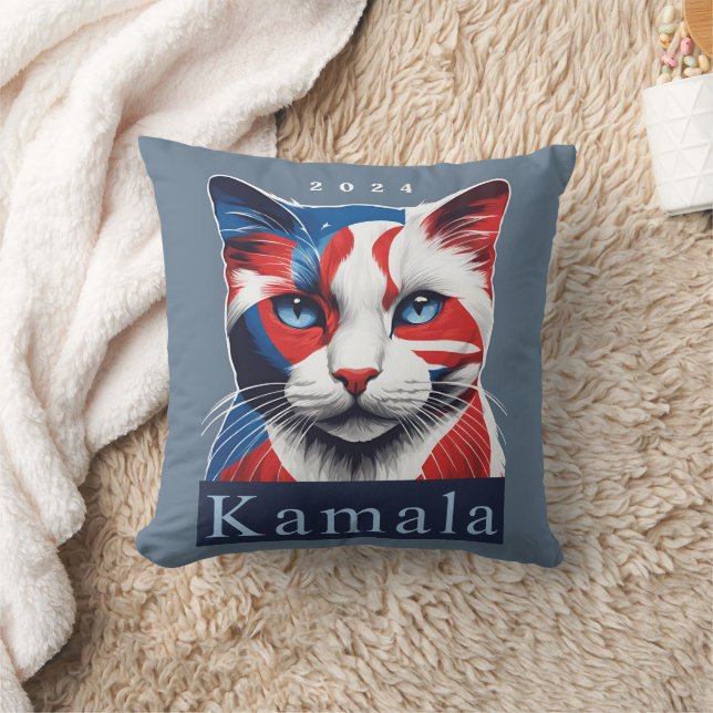 Coussin Kamala Cat 2024 Démocrate des élections américaine (Couverture)