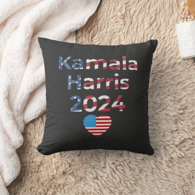 Coussin Kamala Harris 2024 Patriotique (Couverture)