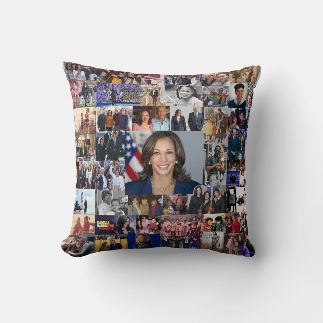 Coussin Kamala Harris Collage Jeu d'oreiller (Recto)