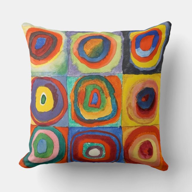Coussin Kandinsky - Carrés aux cercles concentrés (Recto)