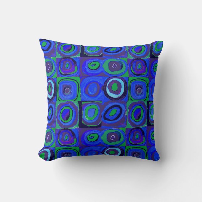Coussin Kandinsky Farbstudie Carrés Bleus Cercle Carré  (Recto)