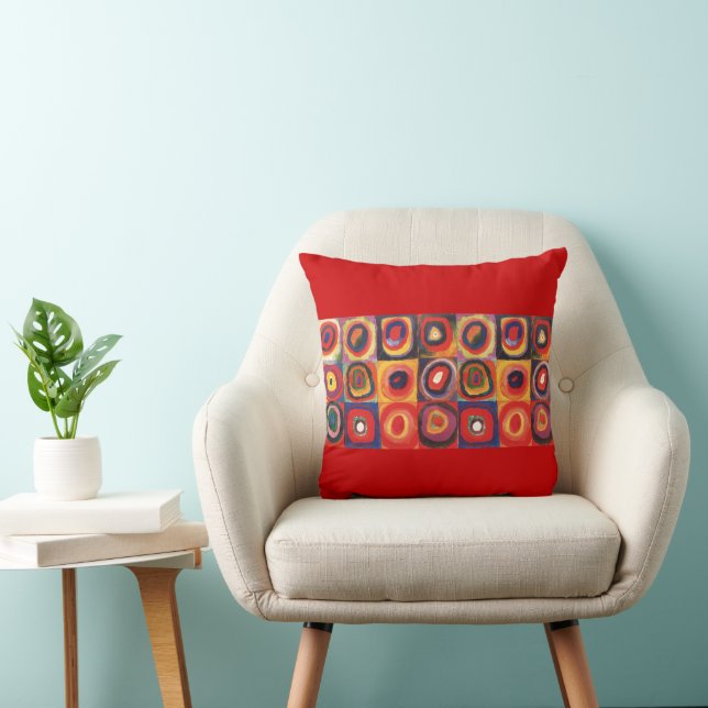 Coussin Kandinsky Farbstudie Quadrates Cercles Art  (Chaise)