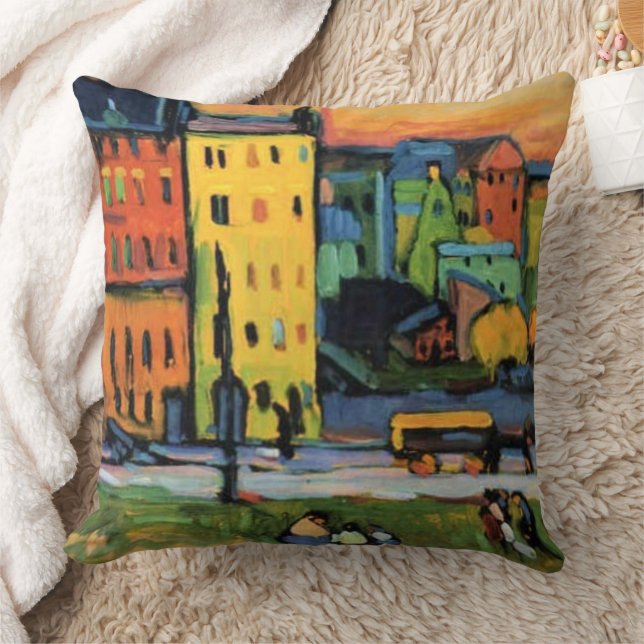 Coussin Kandinsky - Maisons à Munich, Jeu d'oreiller (Couverture)