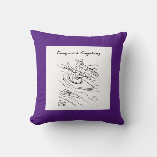 Coussin Kangooroos moderne naissance bébé garçon (Recto)