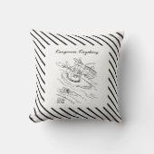 Coussin Kangooroos moderne naissance bébé garçon noir (Recto)