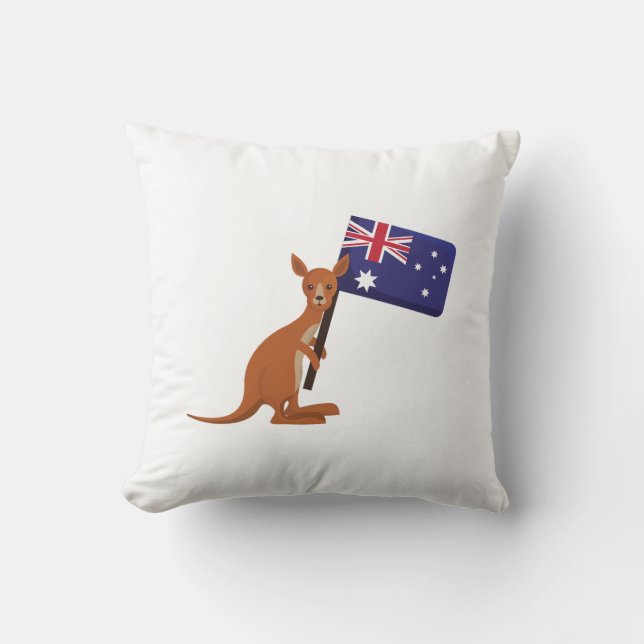 Coussin kangourou drapeau australie (Recto)