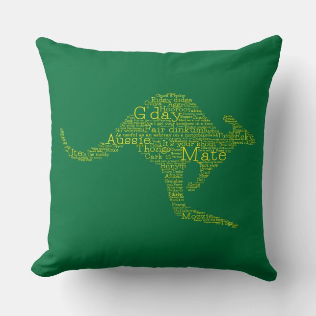 Coussin Kangourou en argot australien (Recto)