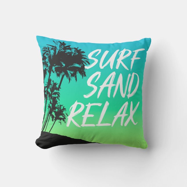 Coussin Kapaa Sunset Palmier Hawaïen Réversible (Recto)
