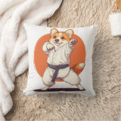 Coussin Karate Corgi � Chien d'Arts Martiaux (Couverture)