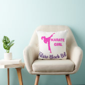 Coussin Karate Girl Future Black Belt Motivational Decor (Chaise)