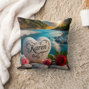 Coussin Karen's River Sunset Heart