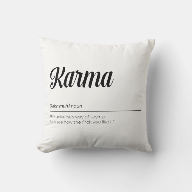 Coussin Karma Définition Drôle (Recto)
