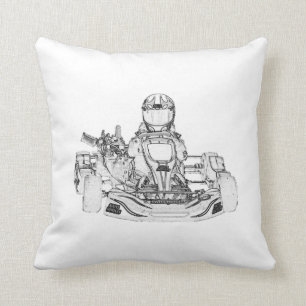 Coussin Kart d'enfant/coussin Checkered de drapeau