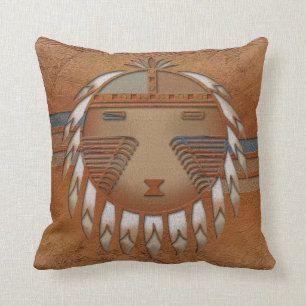 Coussin Katsina (Kachina) Sunface