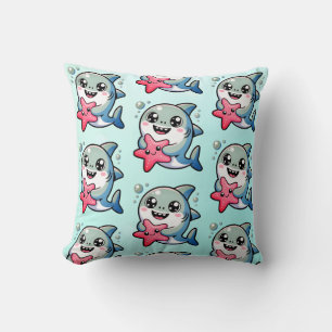 Coussin Kawaii Baby Shark & Starfish Ocean Nursery Decor