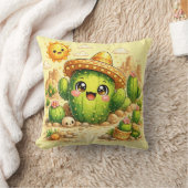 Coussin Kawaii Cactus Mignon et Heureux (Couverture)