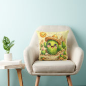 Coussin Kawaii Cactus Mignon et Heureux (Chaise)