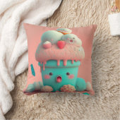 Coussin Kawaii carnet de crème glacée rose (Couverture)