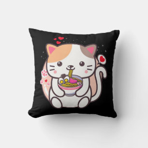 Coussin Kawaii Cat Ramen Anime Japonaise Food Girls Offici