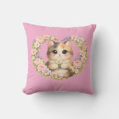 Coussin Kawaii Chat Chéri d'Amour (Recto)