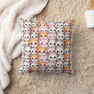 Coussin Kawaii Chat félin Kitten visage animal de compagni