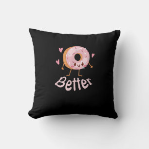 Coussin Kawaii Couple Café et Beignet Mieux Ensemble