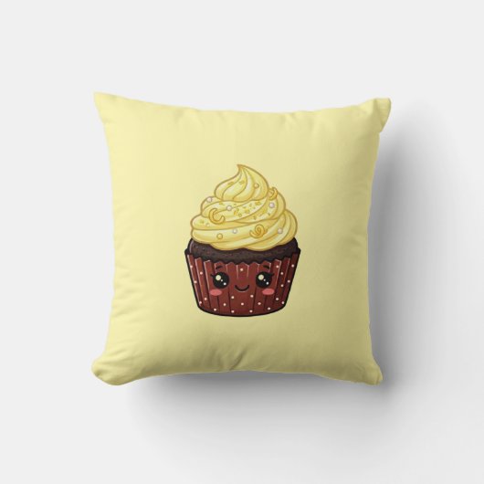 Coussin Kawaii Cupcake Glaçage Tourbillon de Citro (Recto)