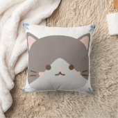 Coussin Kawaii Cute Chat Face (Couverture)