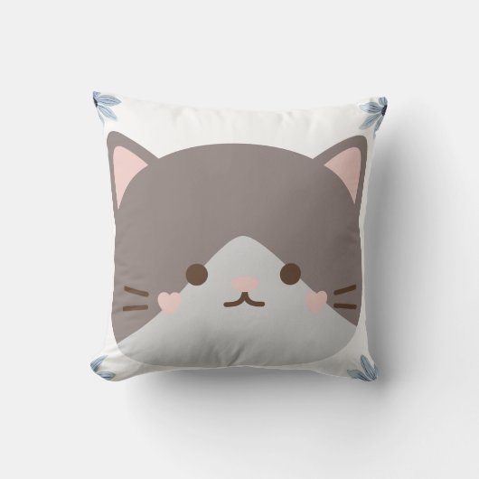 Coussin Kawaii Cute Chat Face (Recto)