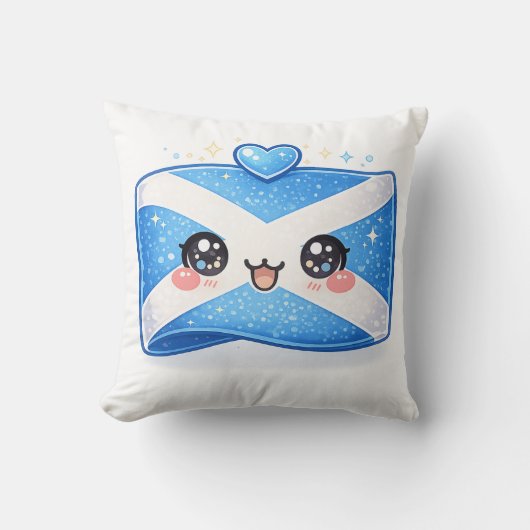 Coussin Kawaii Drapeau Écosse (Recto)