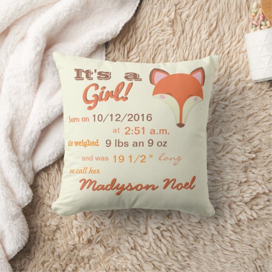 Coussin Kawaii Fox - C'est une fille ! (Couverture)