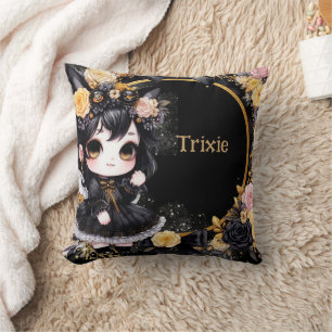 Coussin Kawaii Girls Goth mignon Décor personnalisé Anime 